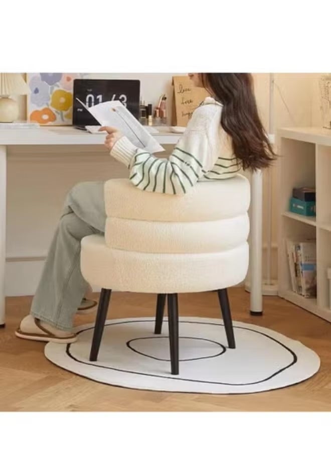 Kawkab Modern Boucle Accent Chair with Scandi-Style Legs WHITE - Image 3